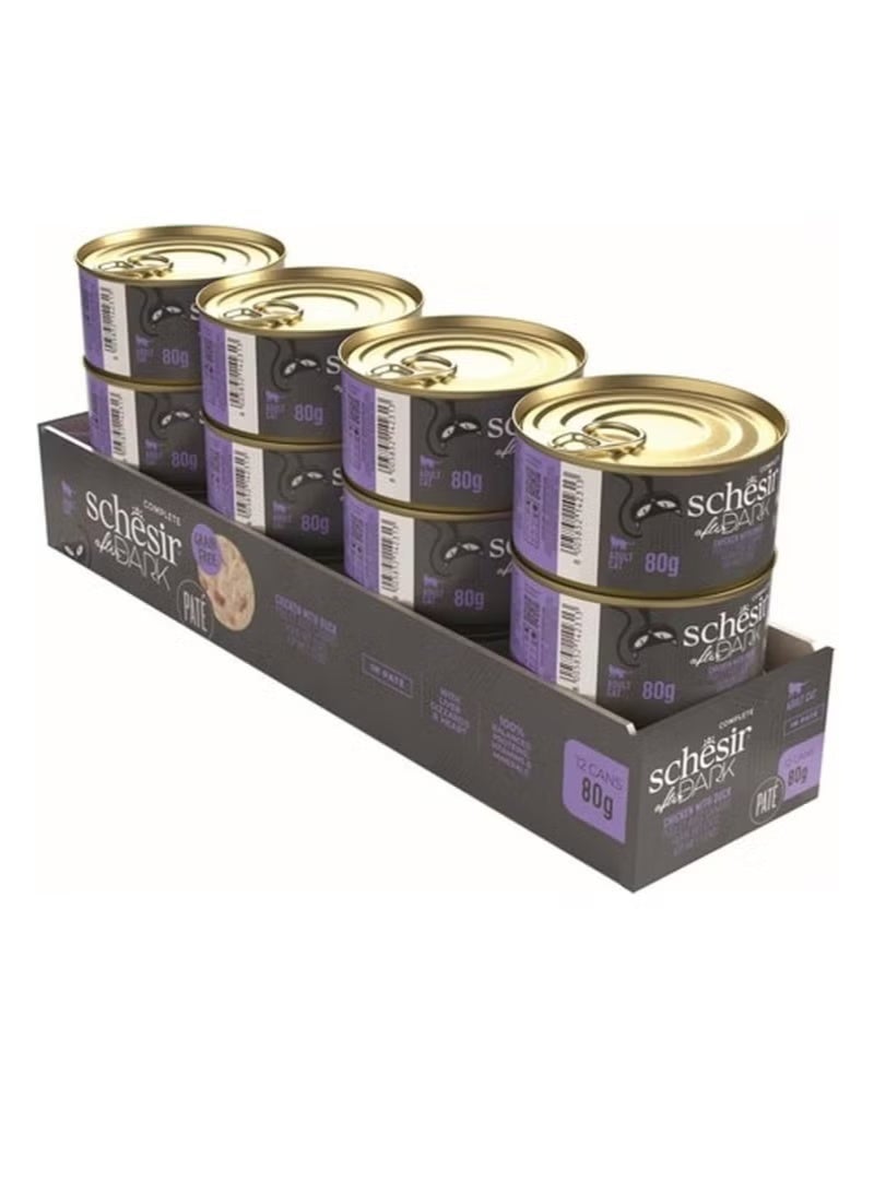 شيسر طعام قطط رطب شيزار After Dark باتيه بالدجاج والبط 80 جم عبوة 12 علبة | وجبة قطط كاملة خالية من الحبوب عالية البروتين مع لحوم الأعضاء وترطيب إضافي - Image 1